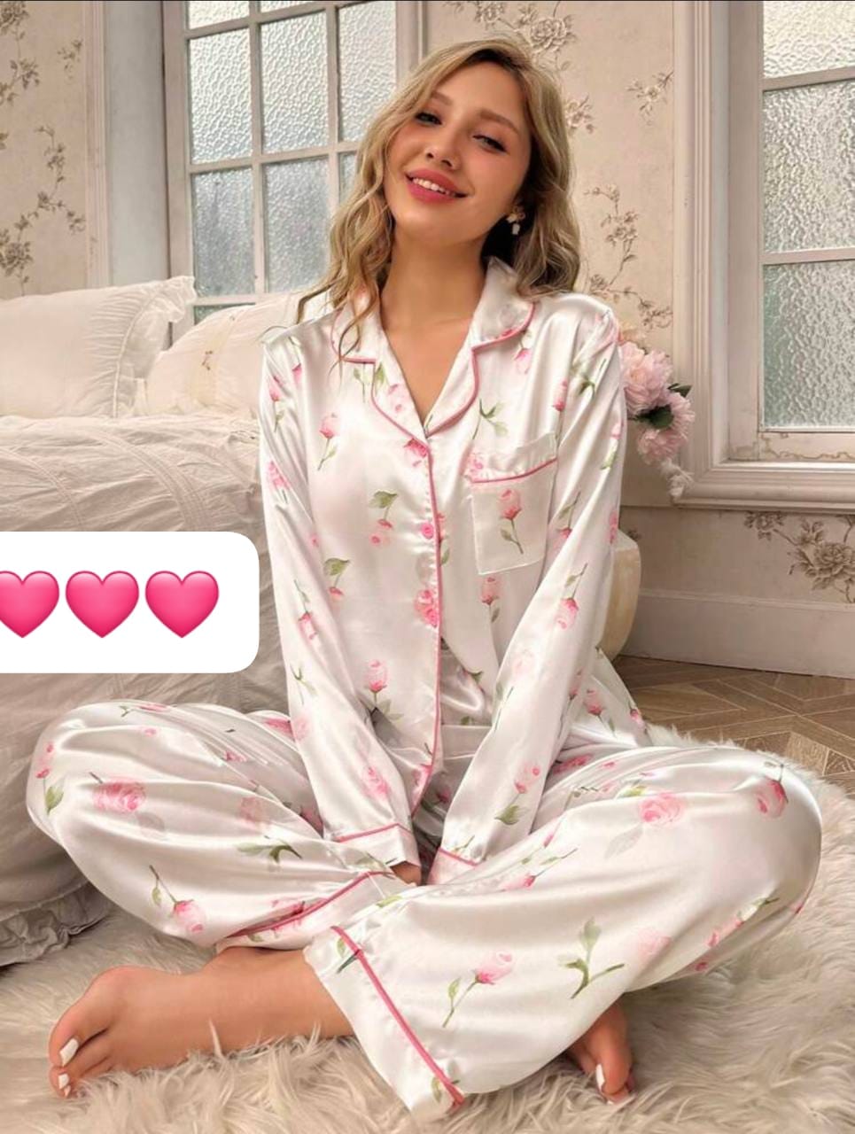 بيجامة ستان فلورى
