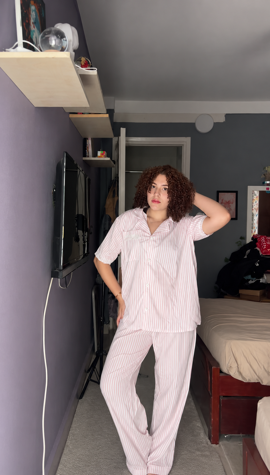 Blush Stripe Classic Pajama Set