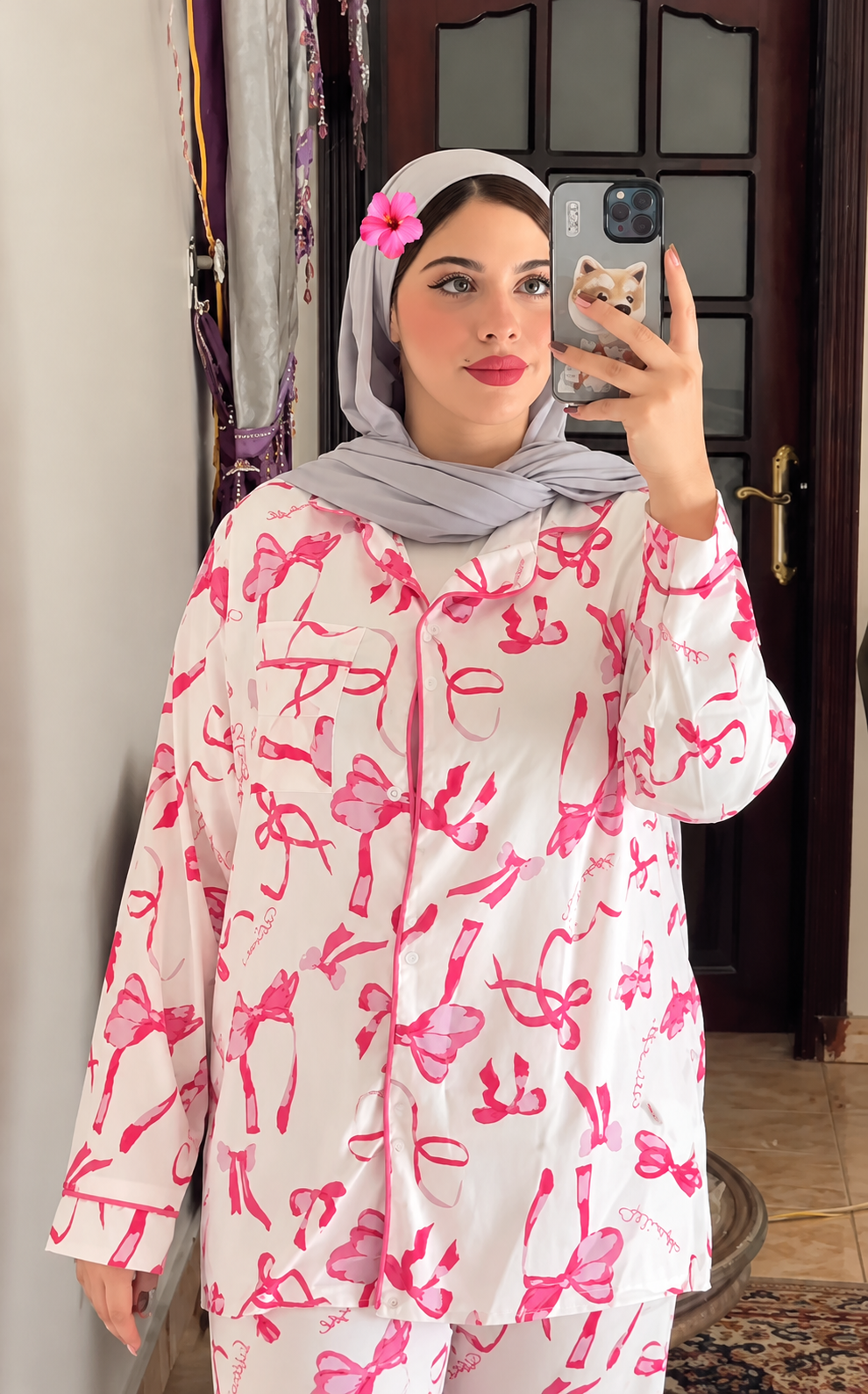 Rosie Ribbon Bow Pajama Set