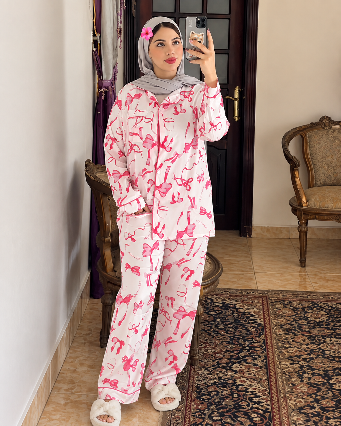 Rosie Ribbon Bow Pajama Set