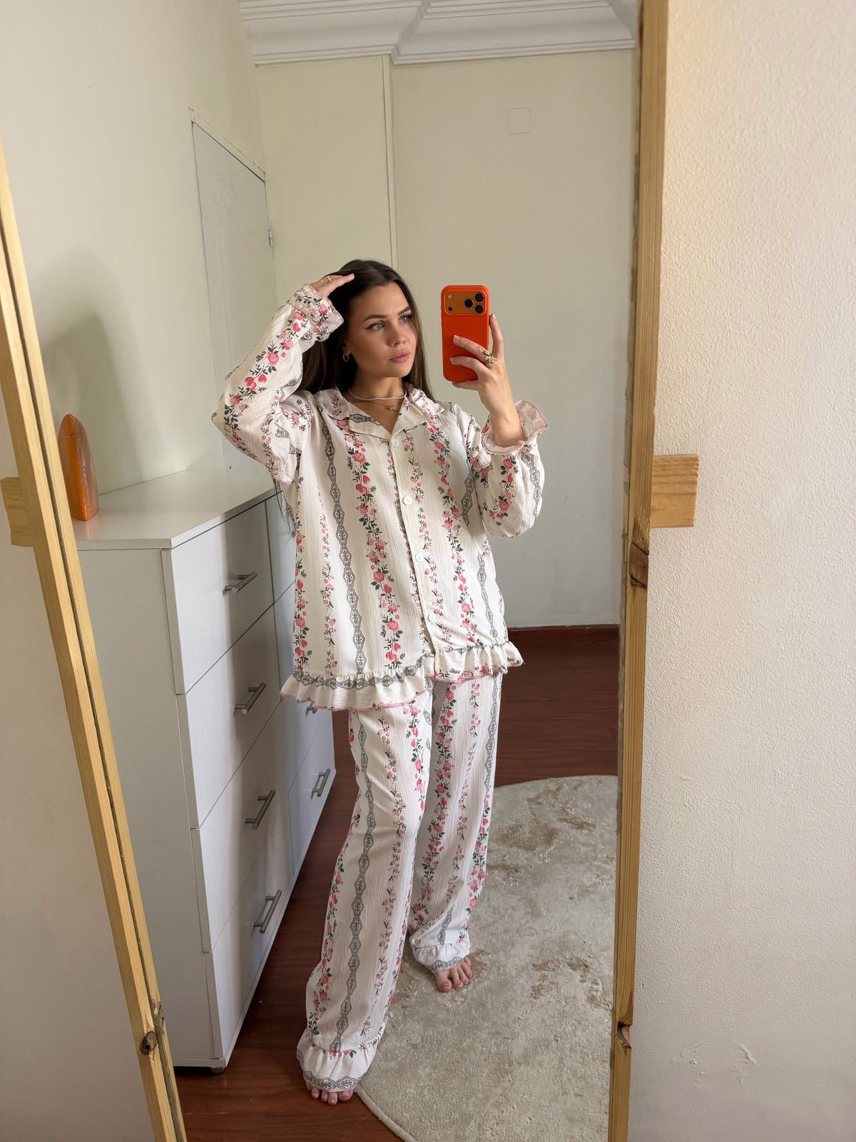 Rosalie Floral Ruffle Pajama Set