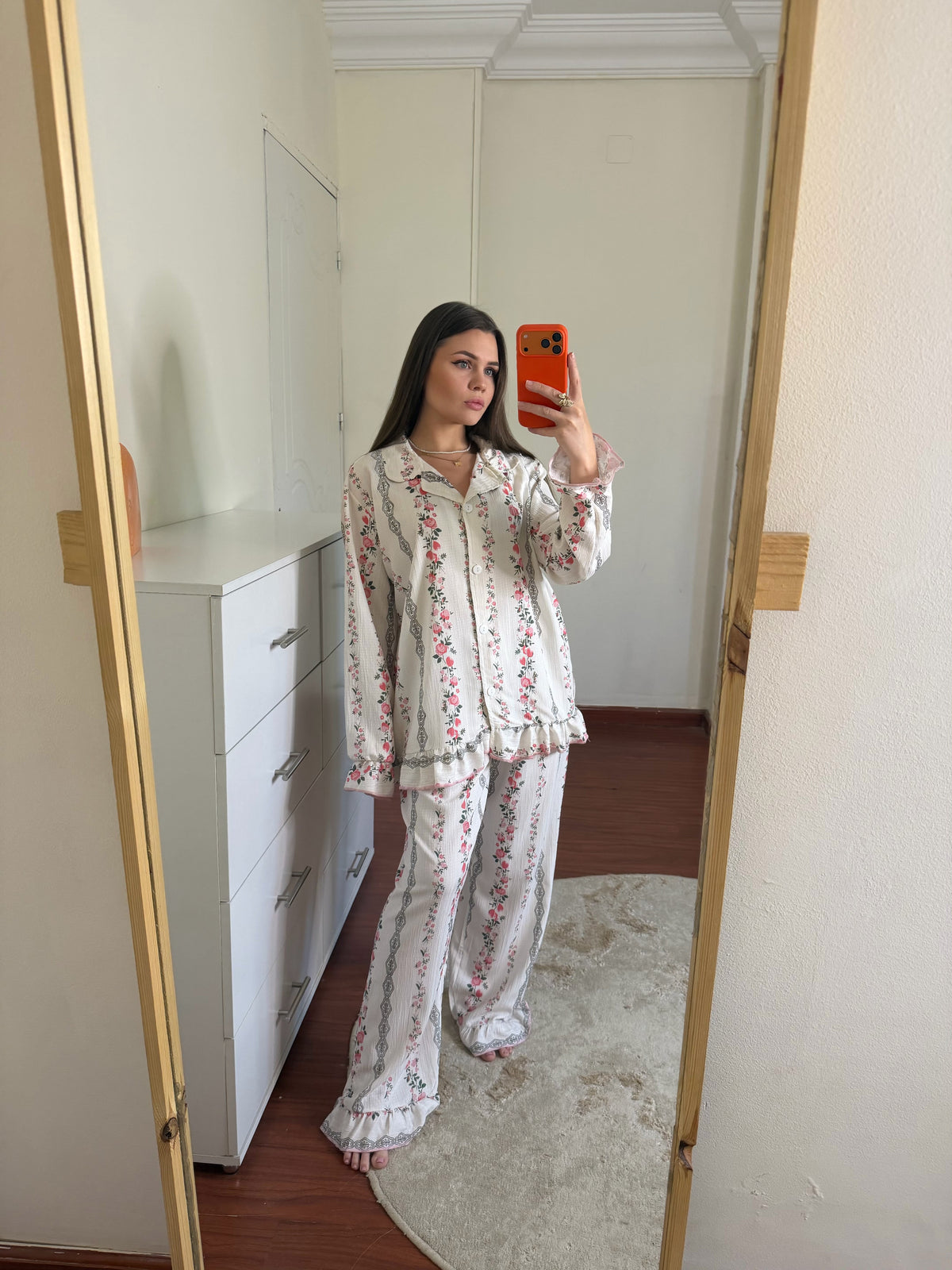 Rosalie Floral Ruffle Pajama Set