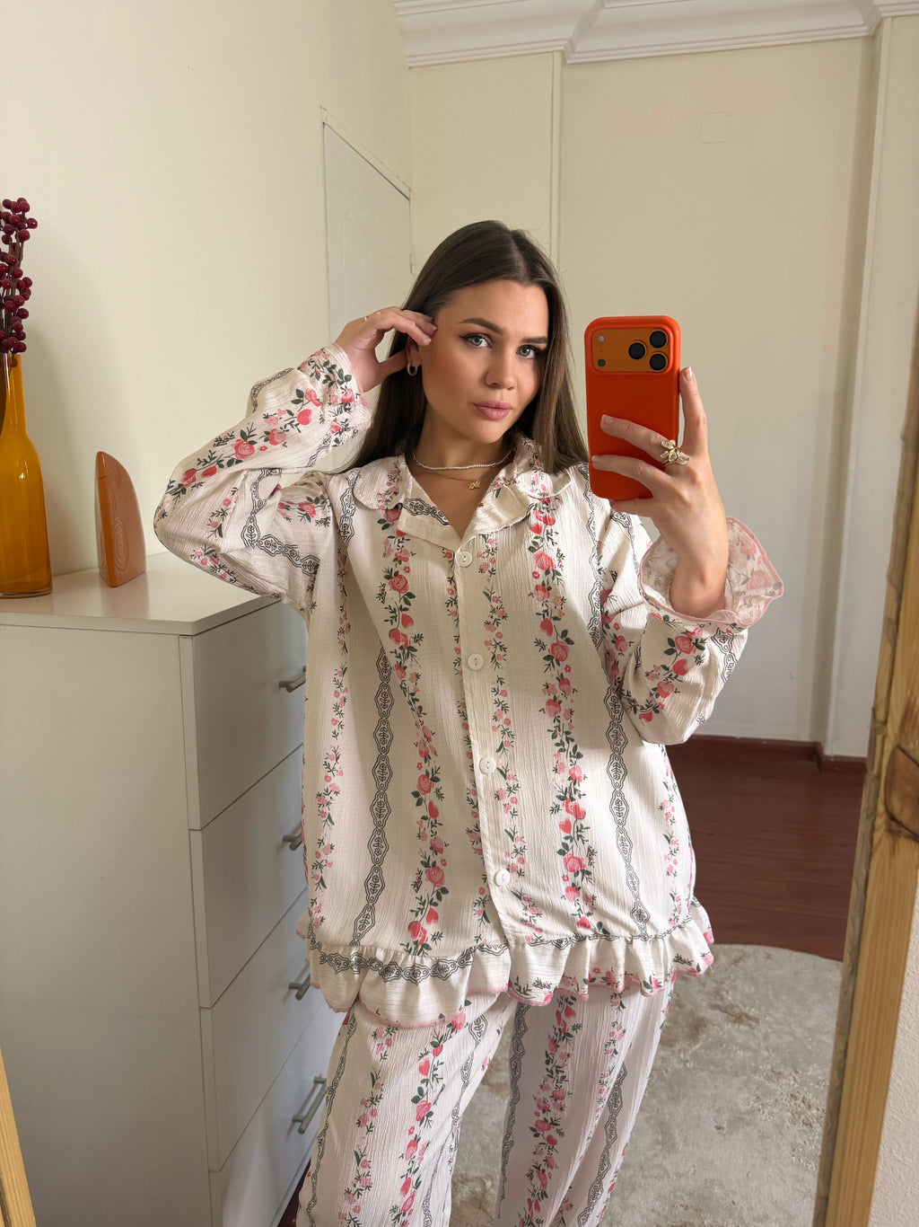 Rosalie Floral Ruffle Pajama Set