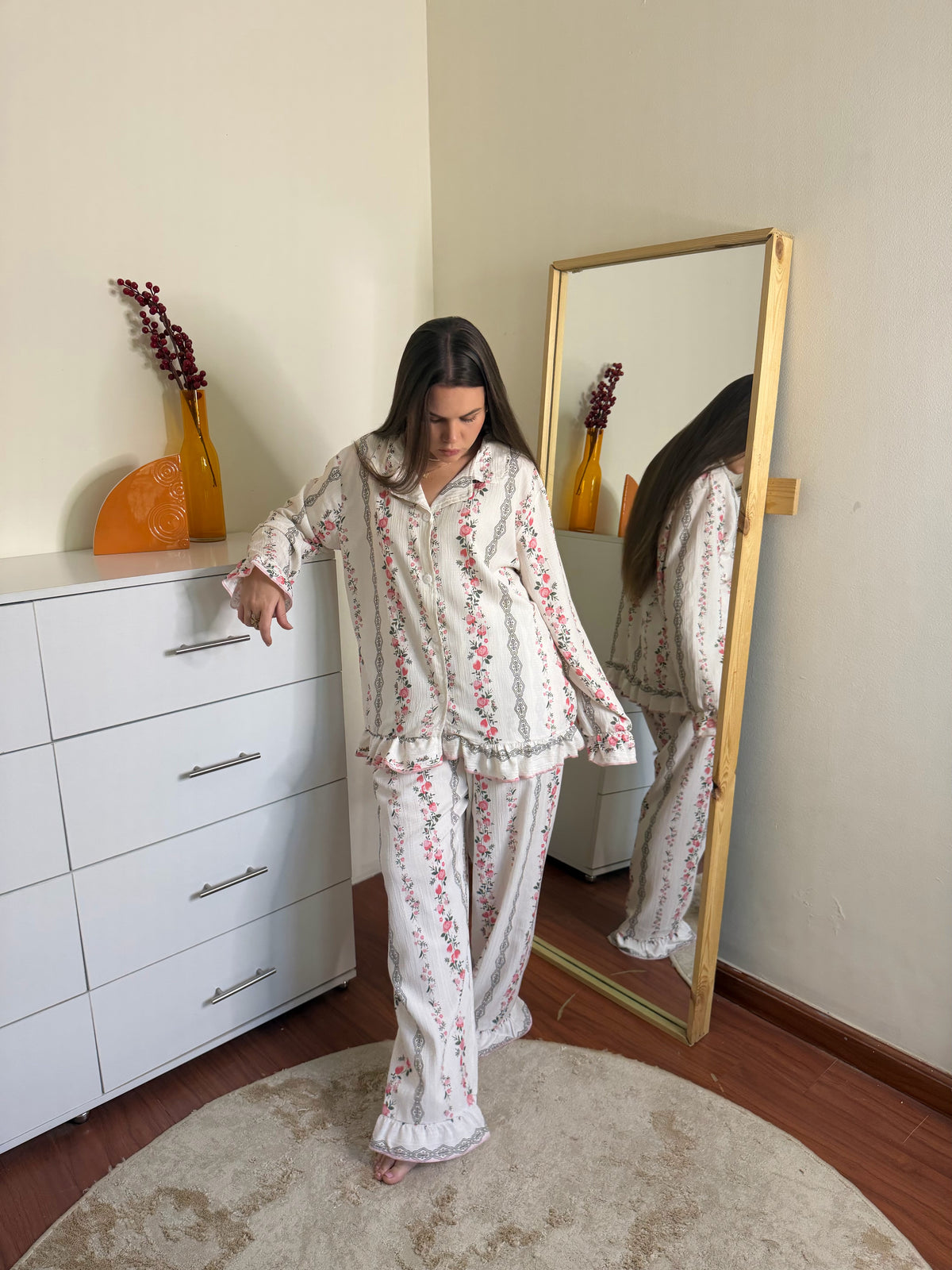 Rosalie Floral Ruffle Pajama Set