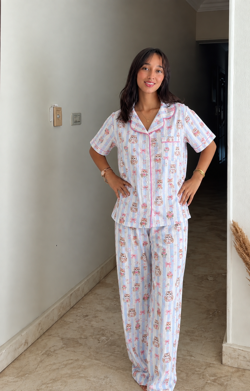 Kitty Ribbon PJ set 😻