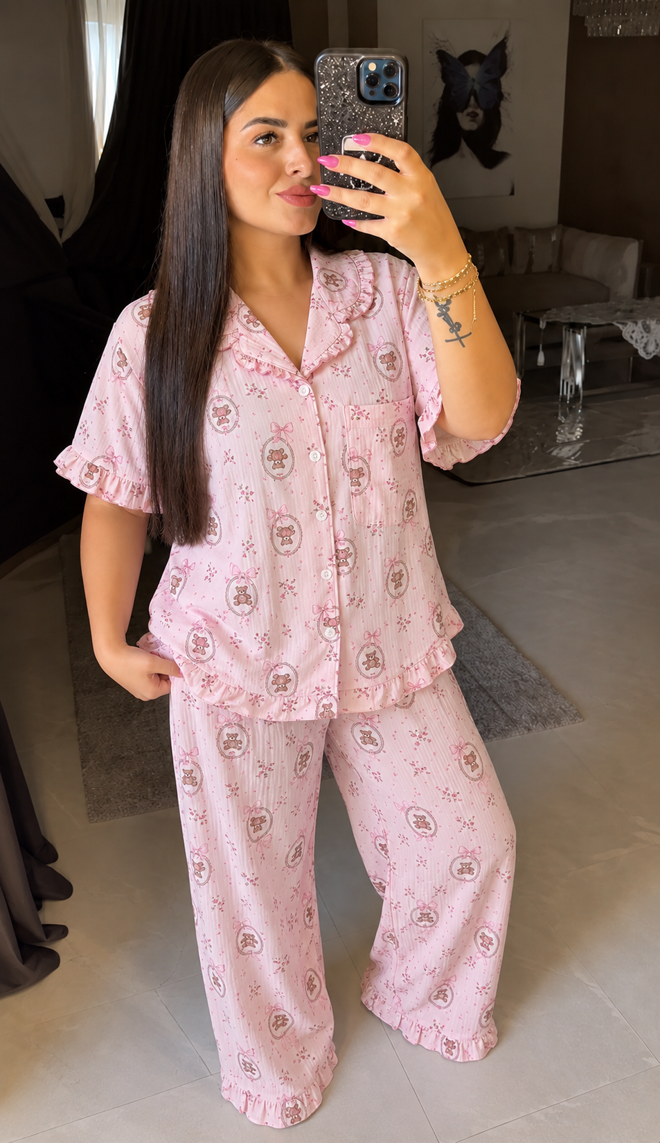 Teddy Dreams PJ Set 🧸🌷